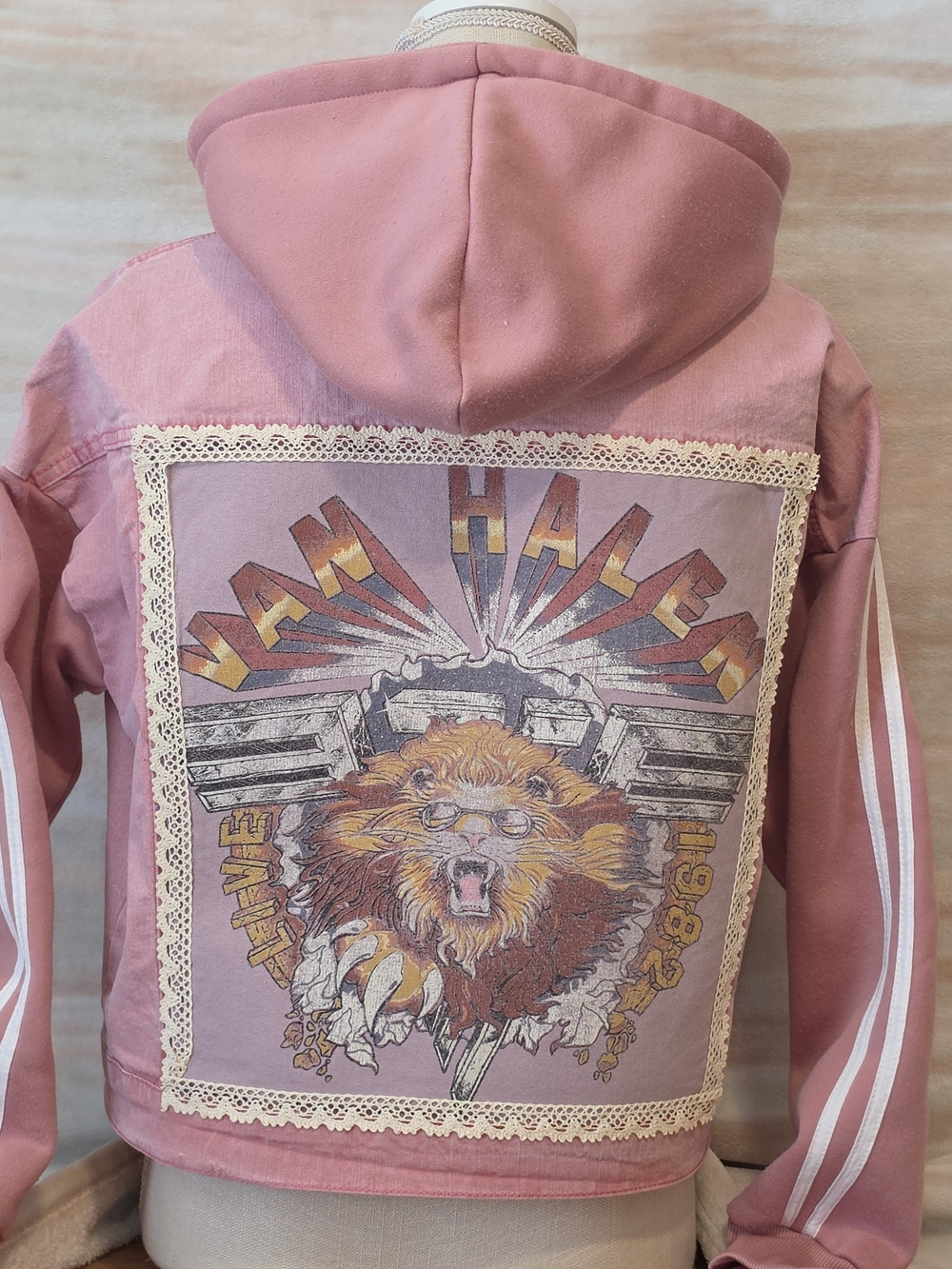 Van Halen Pink Vintage-Inspired Graphic Hooded Jacket